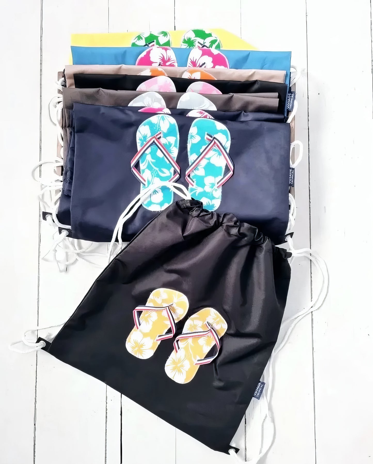 Hibiscus print shoe bag