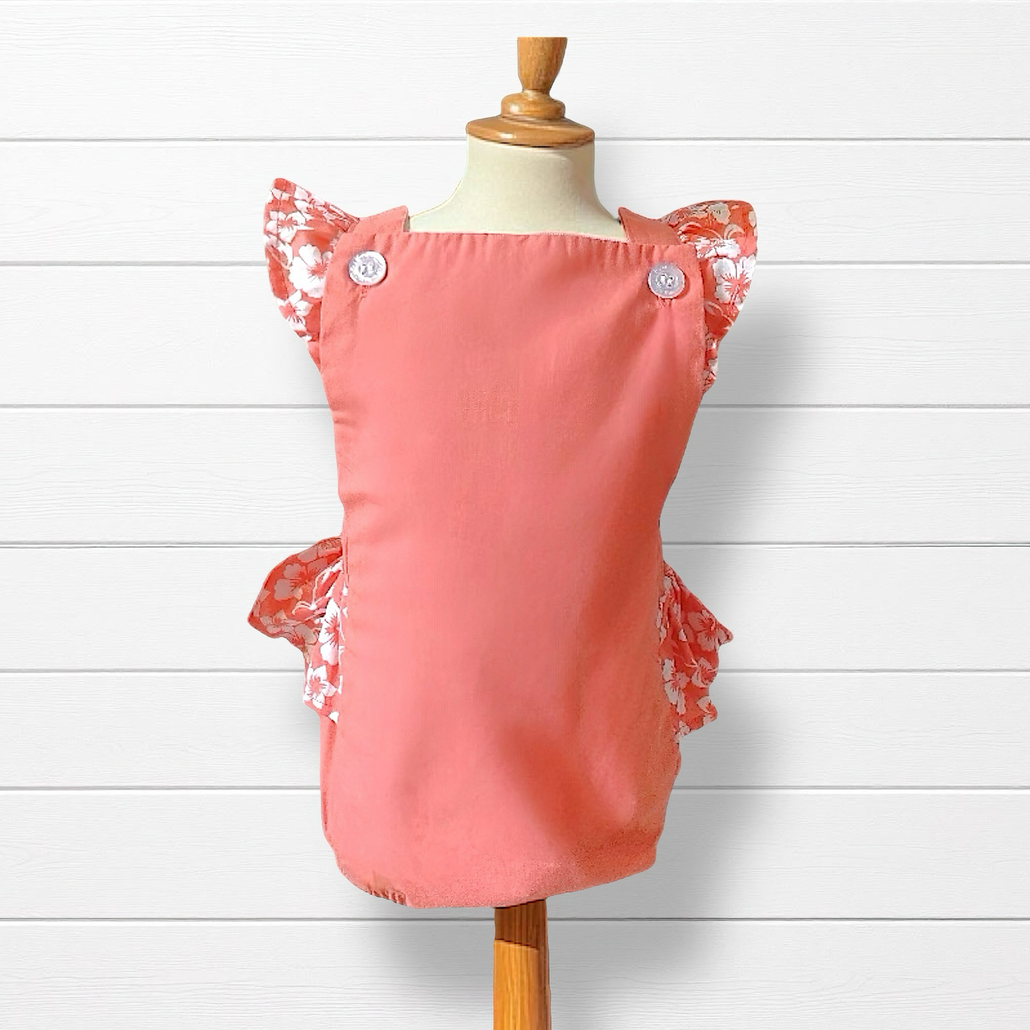 Barboteuse fille hibiscus volante et croisée dans le dos – 3/6 mois