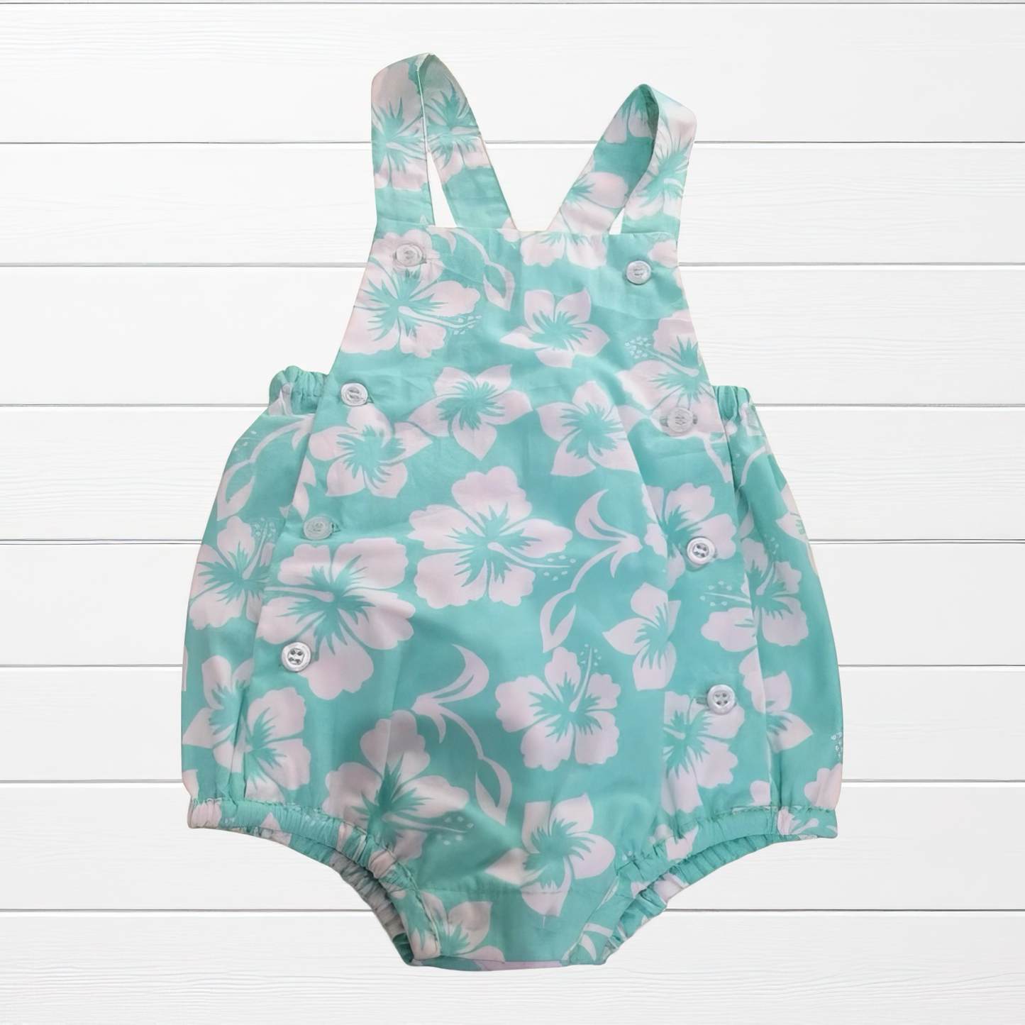 Salopette bébé tropicale hibiscus – 3/6 mois