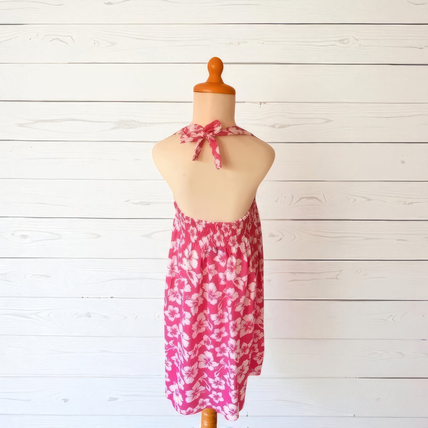 Robe fille dos nu hibiscus – 3 à 8 ans