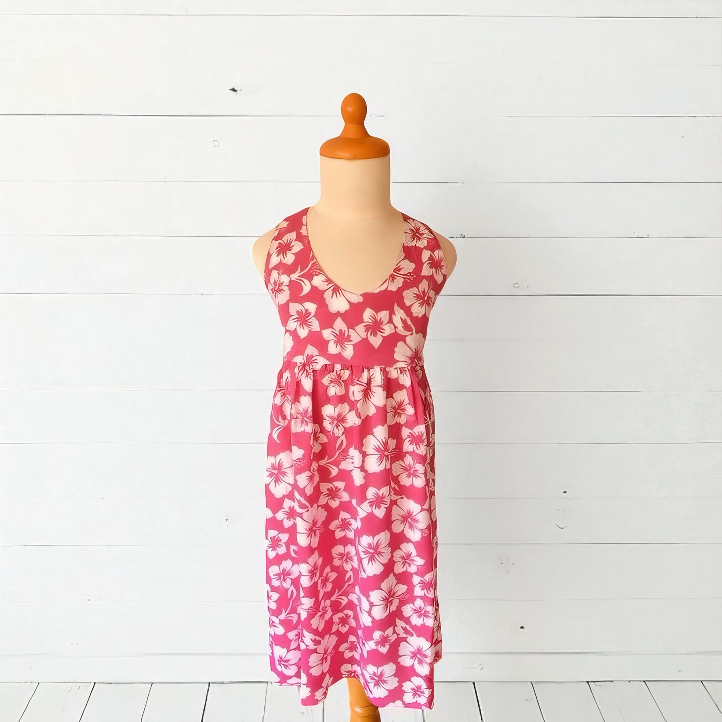 Robe fille dos nu hibiscus – 3 à 8 ans