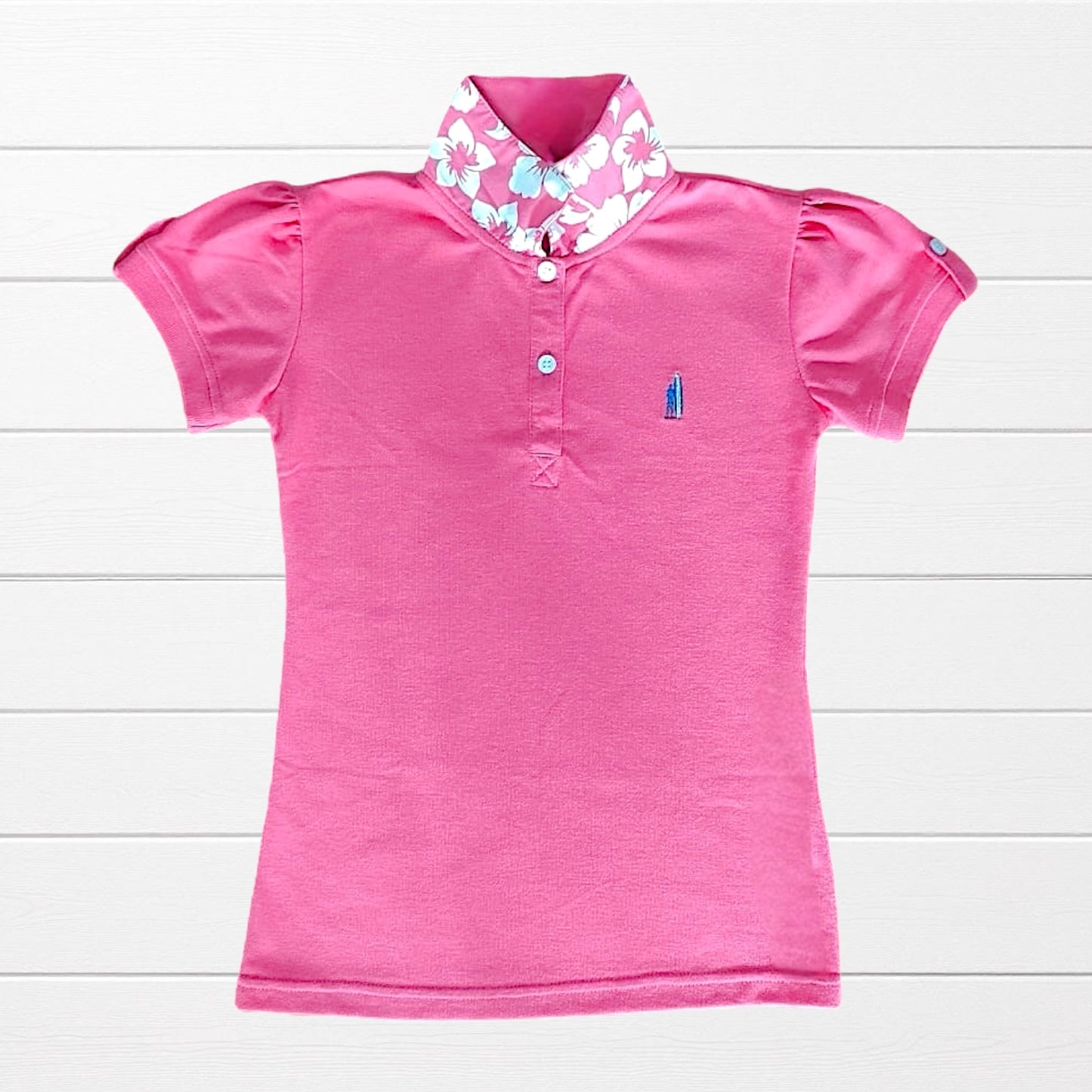 Polo mixte col hibiscus – 3 à 10 ans