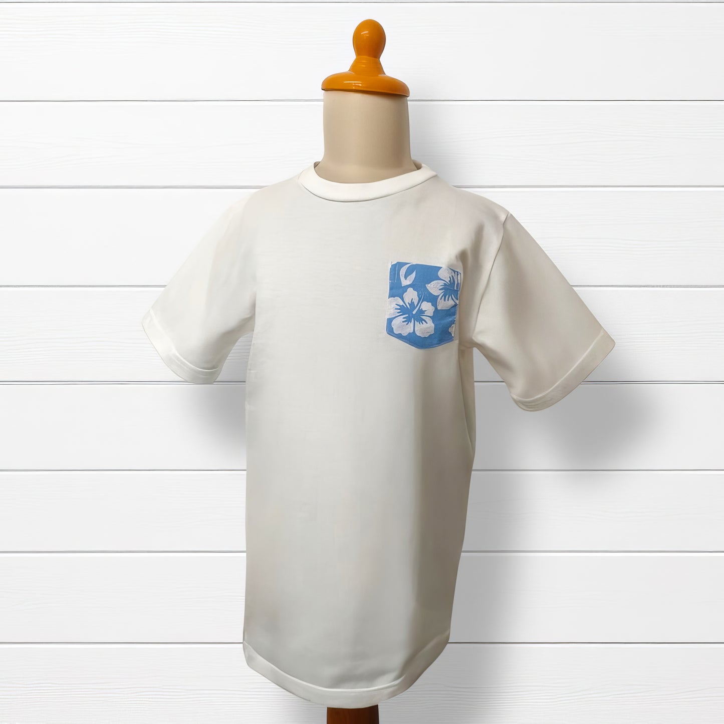 T-shirt enfant poche hibiscus