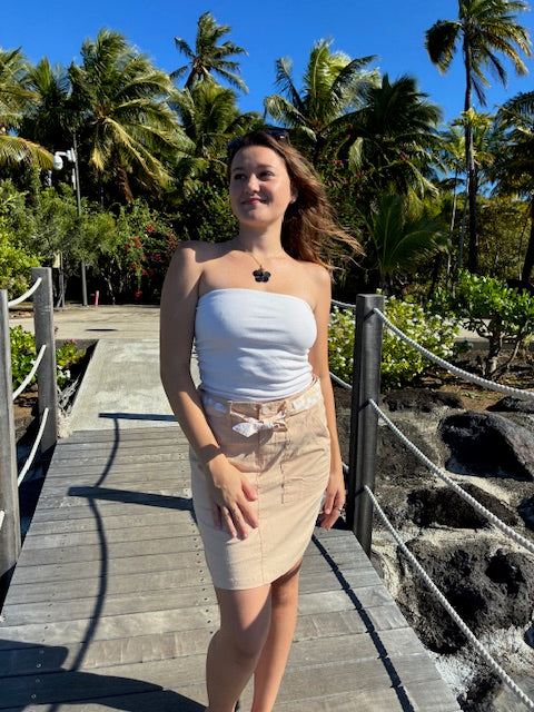 Jupe femme ceinture hibiscus