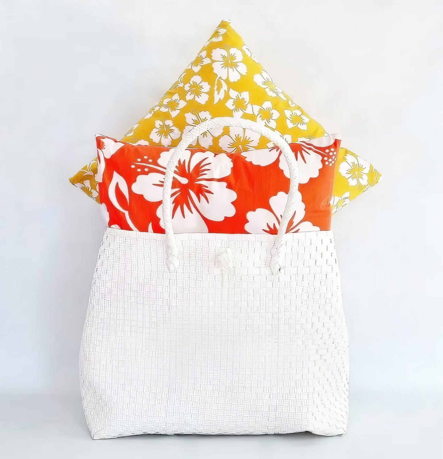 Housse de coussin 40x40 cm – Imprimé hibiscus – 100% coton – Divers coloris