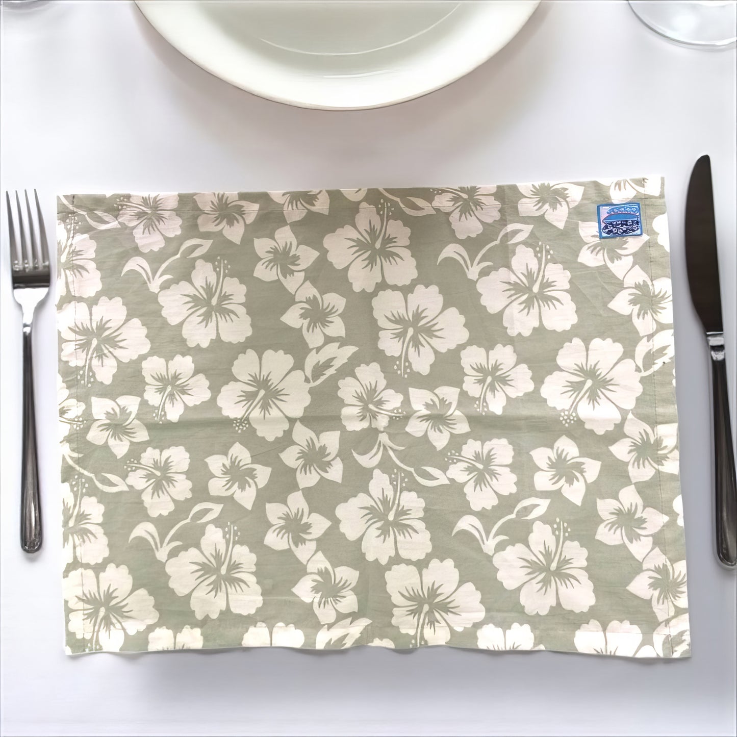 Set de table - 100% coton – Motif tropical hibiscus – Divers coloris
