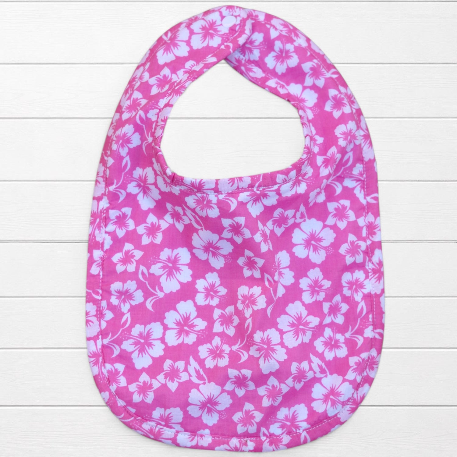 Bavoir bébé imprimé hibiscus