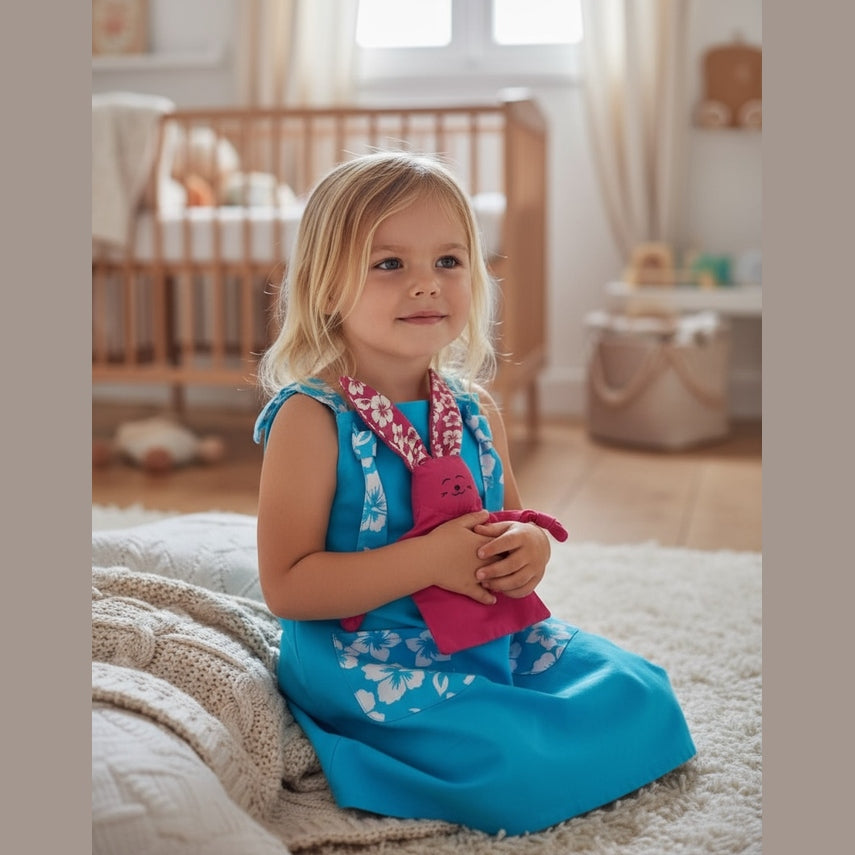 Photo du produit : Doudou lapin — oreille hibiscus