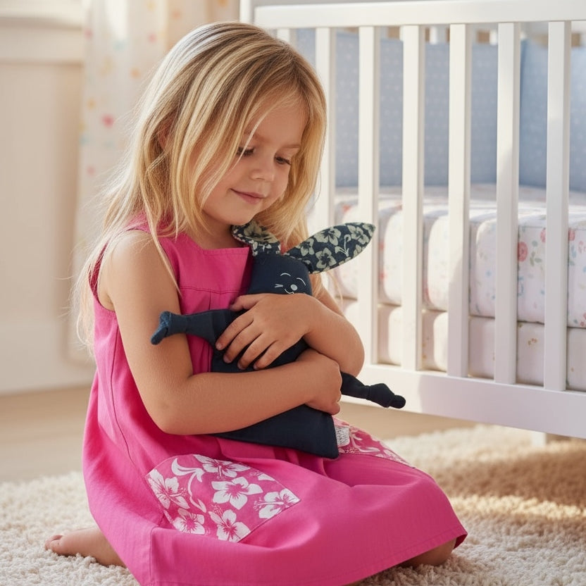 Photo du produit : Doudou lapin — oreille hibiscus