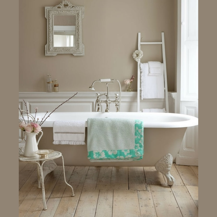 Photo du produit : Grand draps de bain tropical 100% coton — 100x170