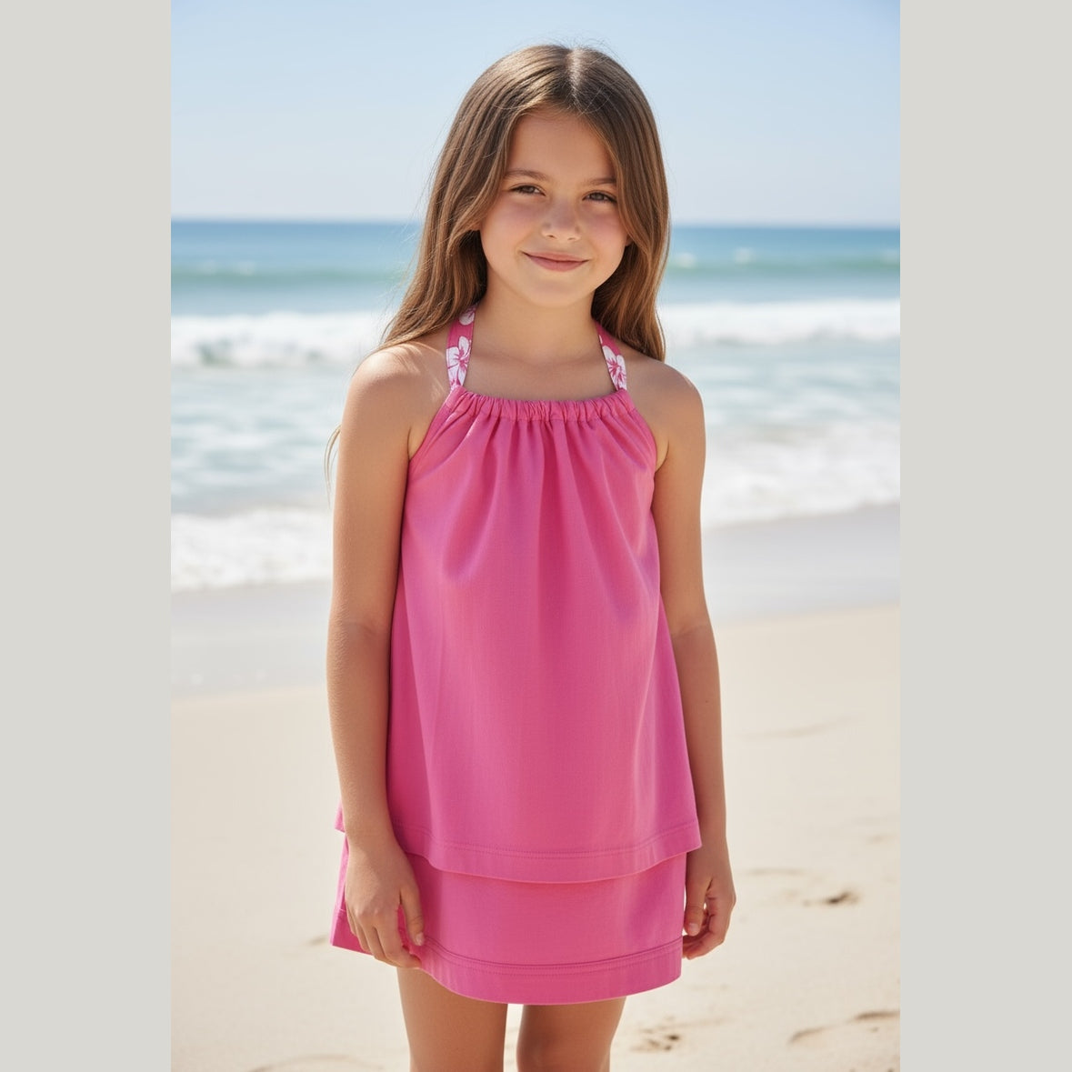 Photo du produit : Haut fille dos nu noeud hibiscus