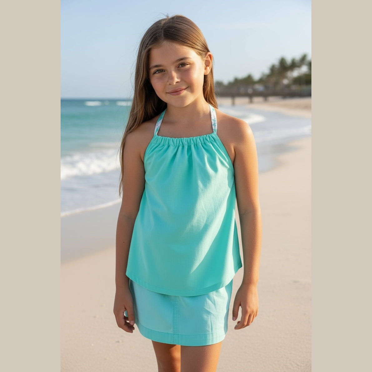 Photo du produit : Haut fille dos nu noeud hibiscus