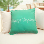 Photo du produit : Housse de coussin brodée voyage tropical