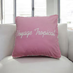Photo du produit : Housse de coussin brodée voyage tropical