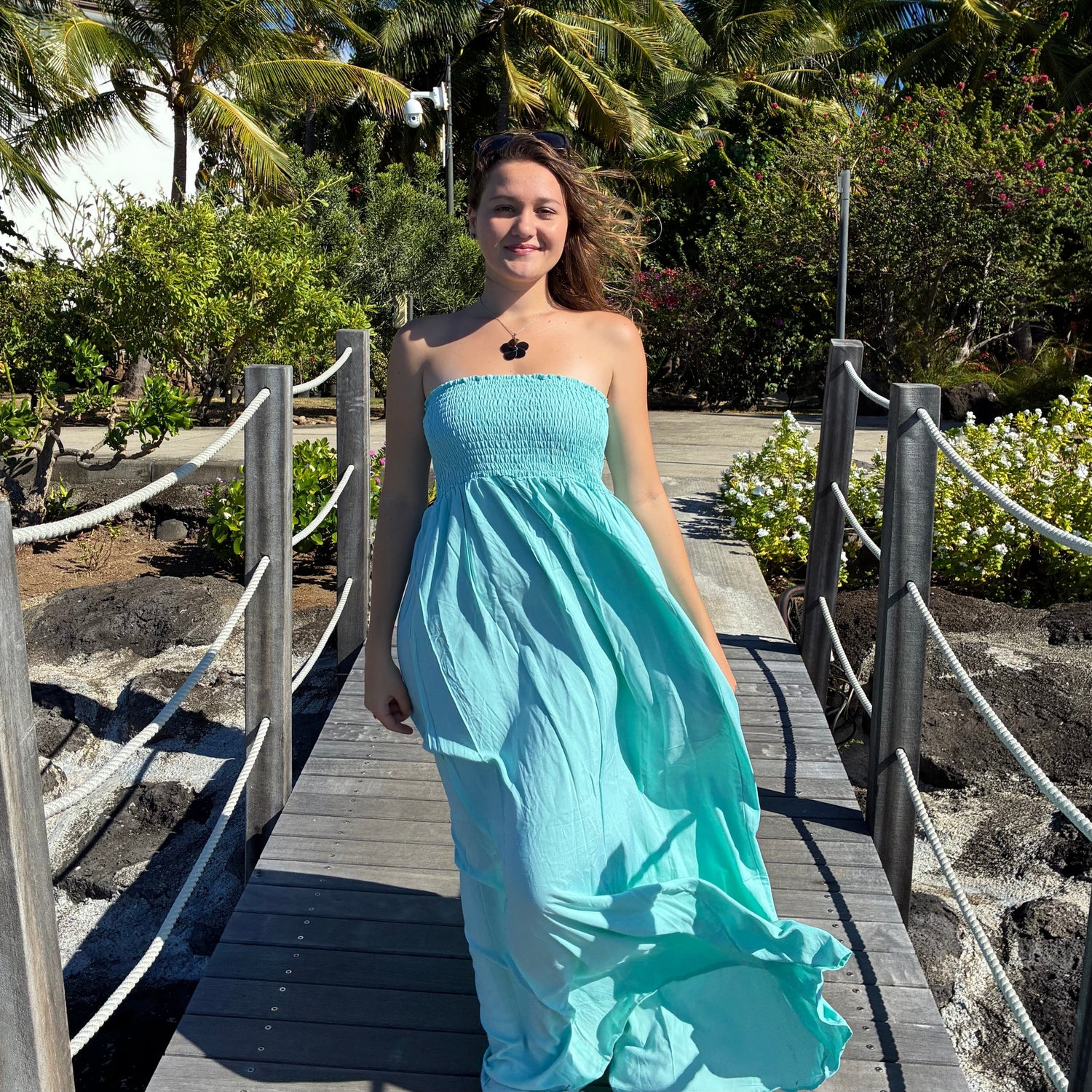 Robe longue bustier smocks