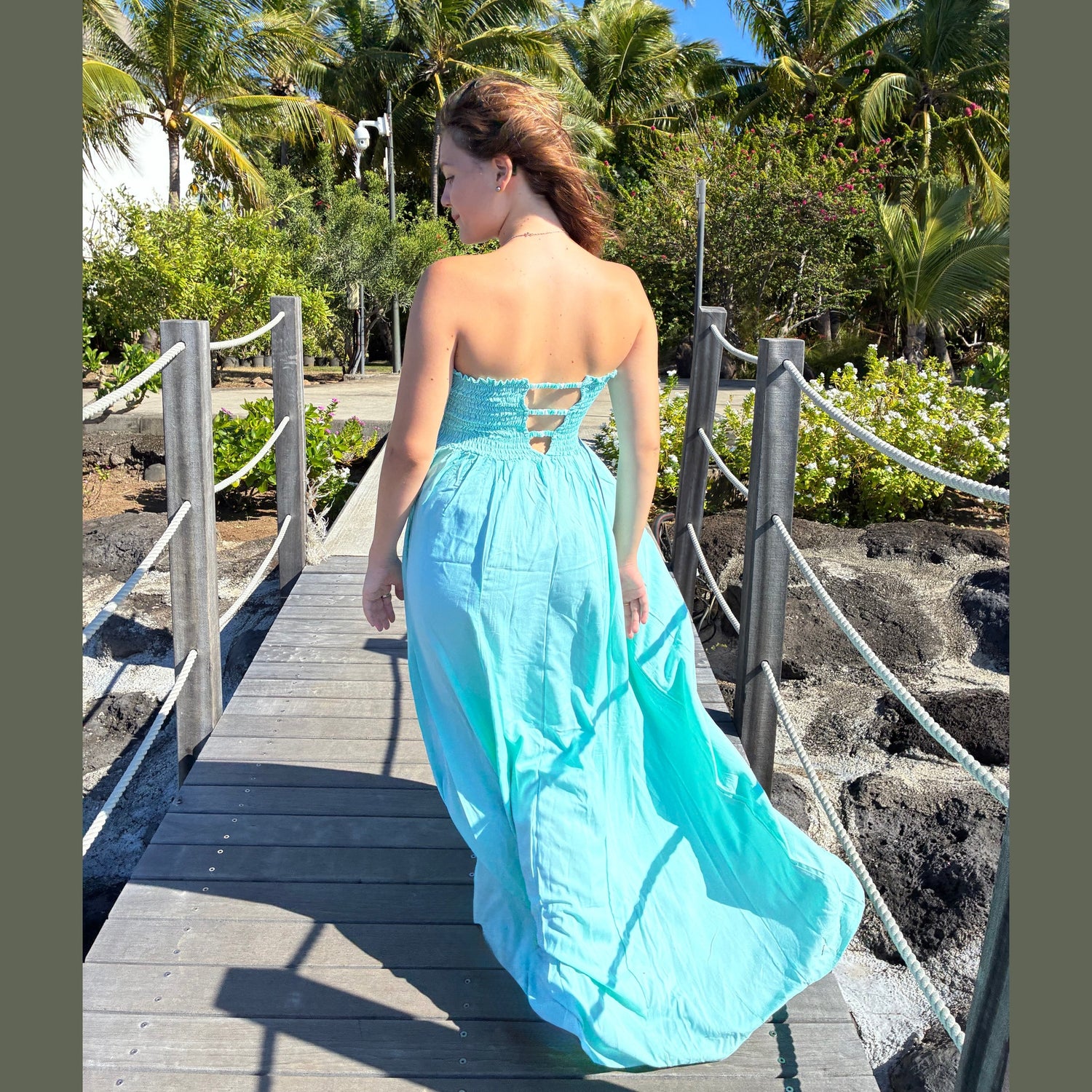 Robe longue bustier smocks