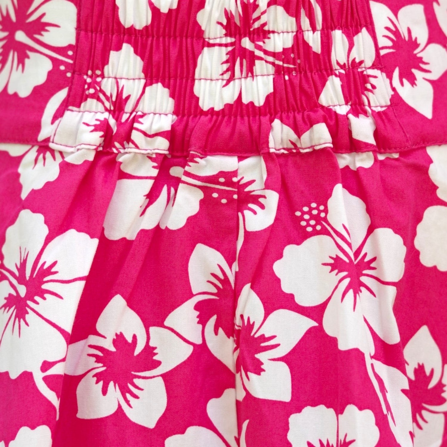 Jupe fille ceinture tissu imprimé  hibiscus