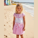 Photo du produit : Jupe fille unie ceinture hibiscus