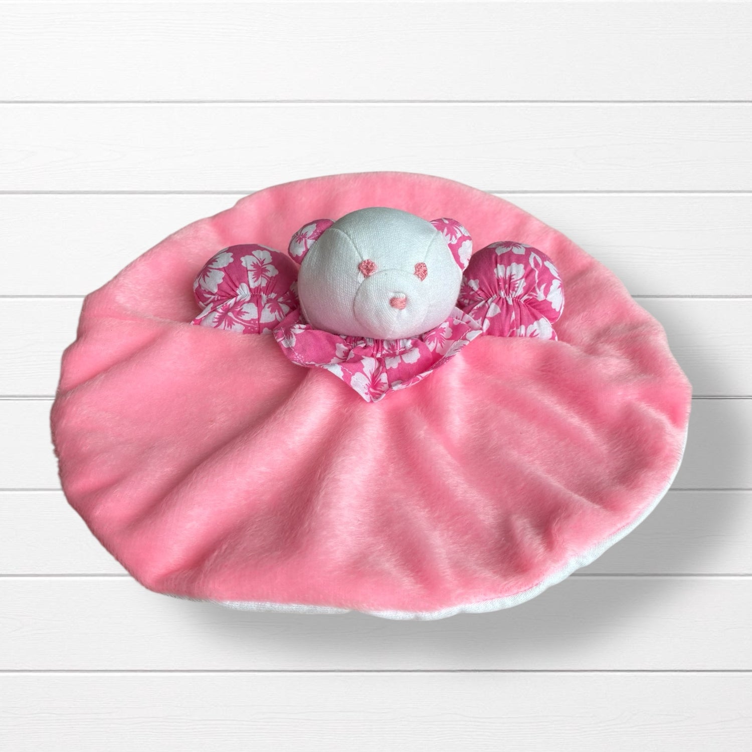 Doudou ours rond tropical
