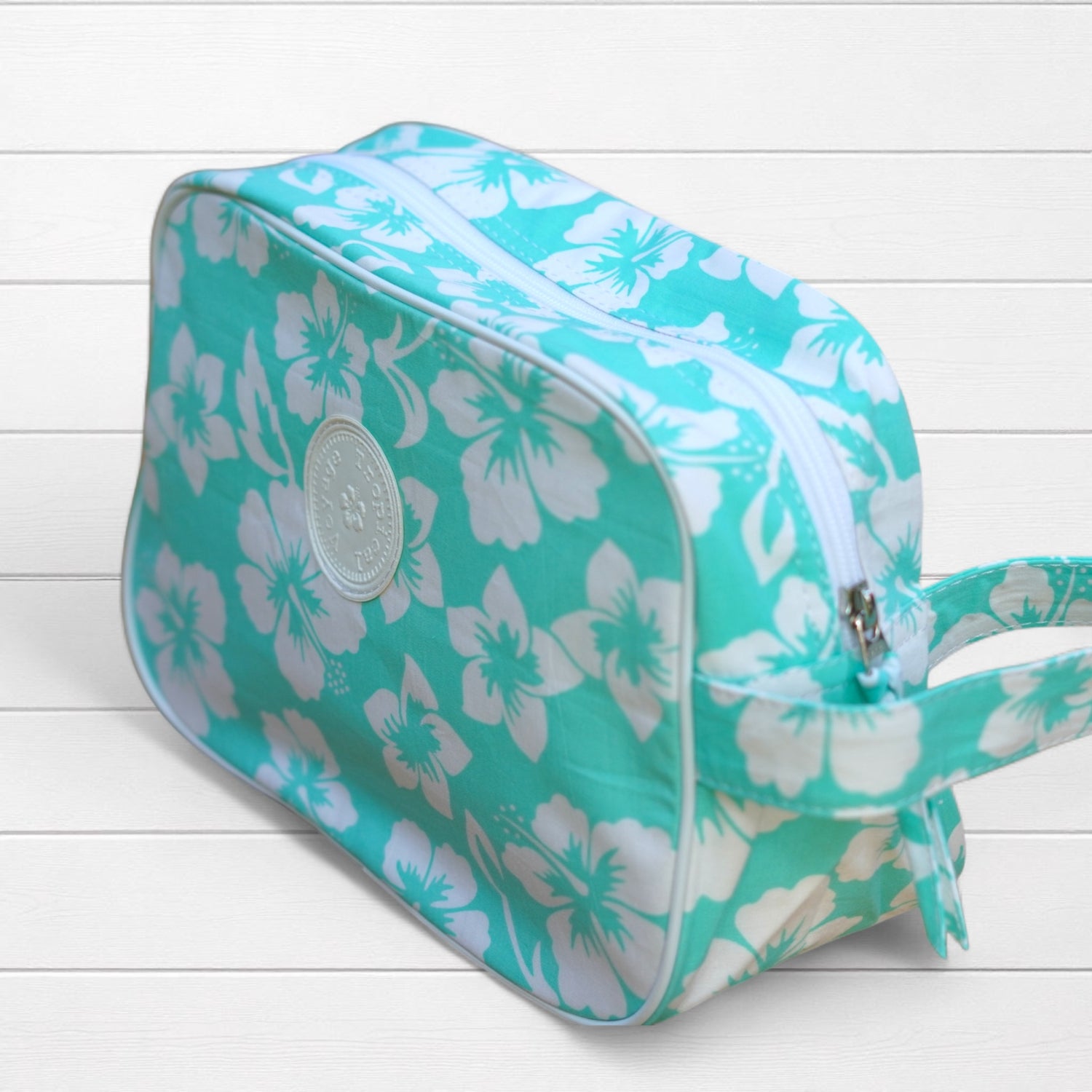 Trousse tissu imprimé hibiscus