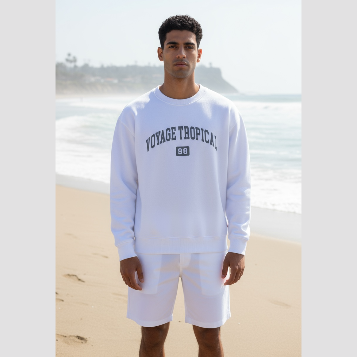 Sweat-shirt Voyage Tropical 98 imprimé hibiscus homme