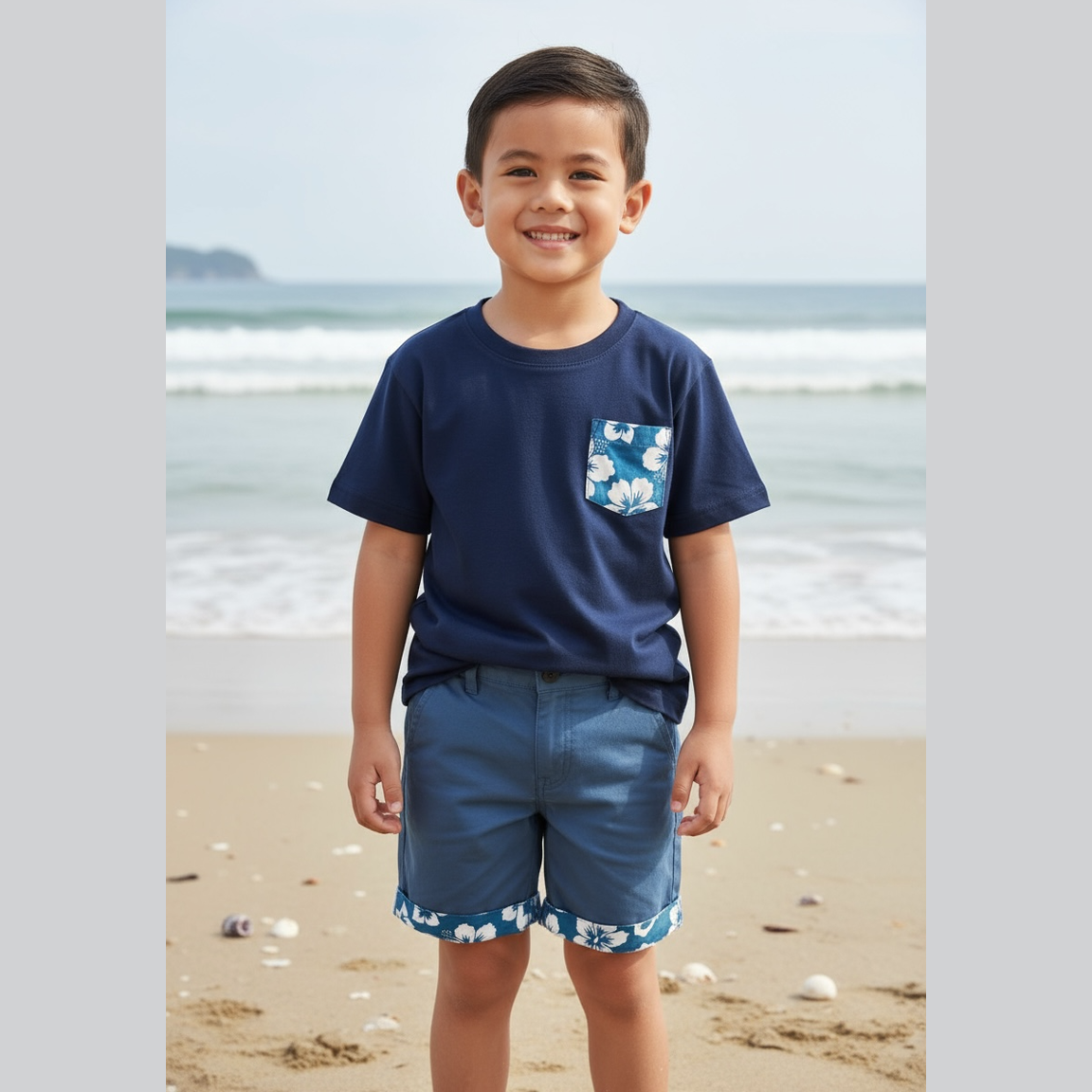 Boys' Hibiscus Cuff Shorts
