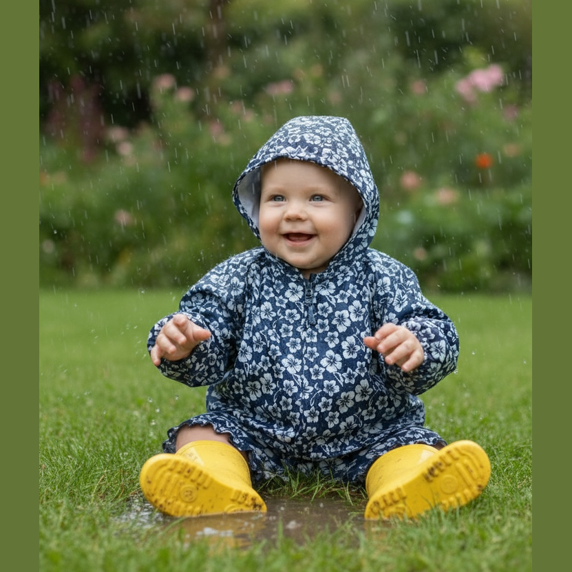 Imperméable bébé imprimé hibiscus