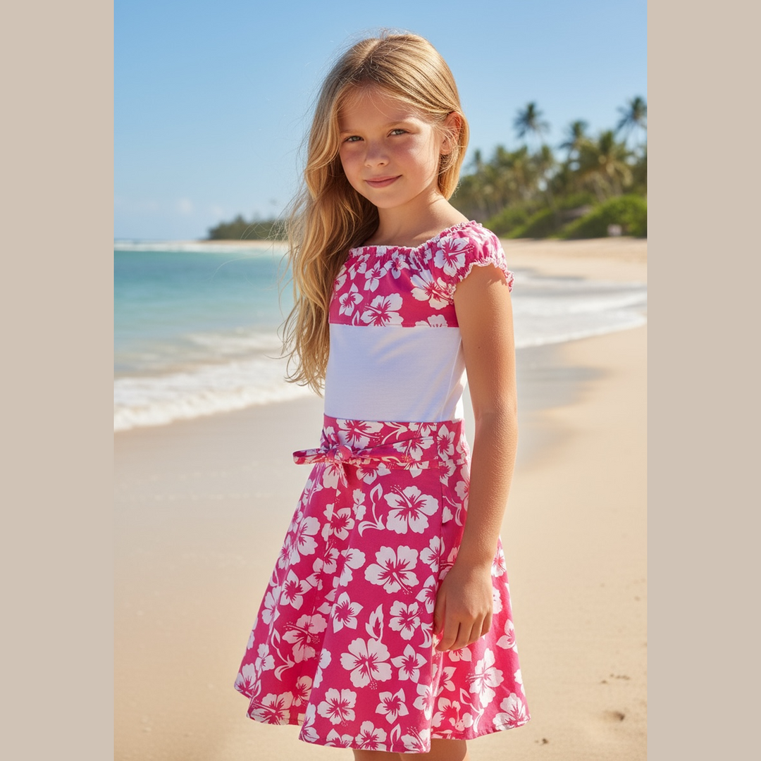 Girls' Hibiscus Belt Skirt