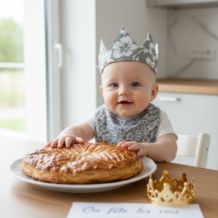 Couronne enfant tissu imprimé hibiscus Voyage Tropical