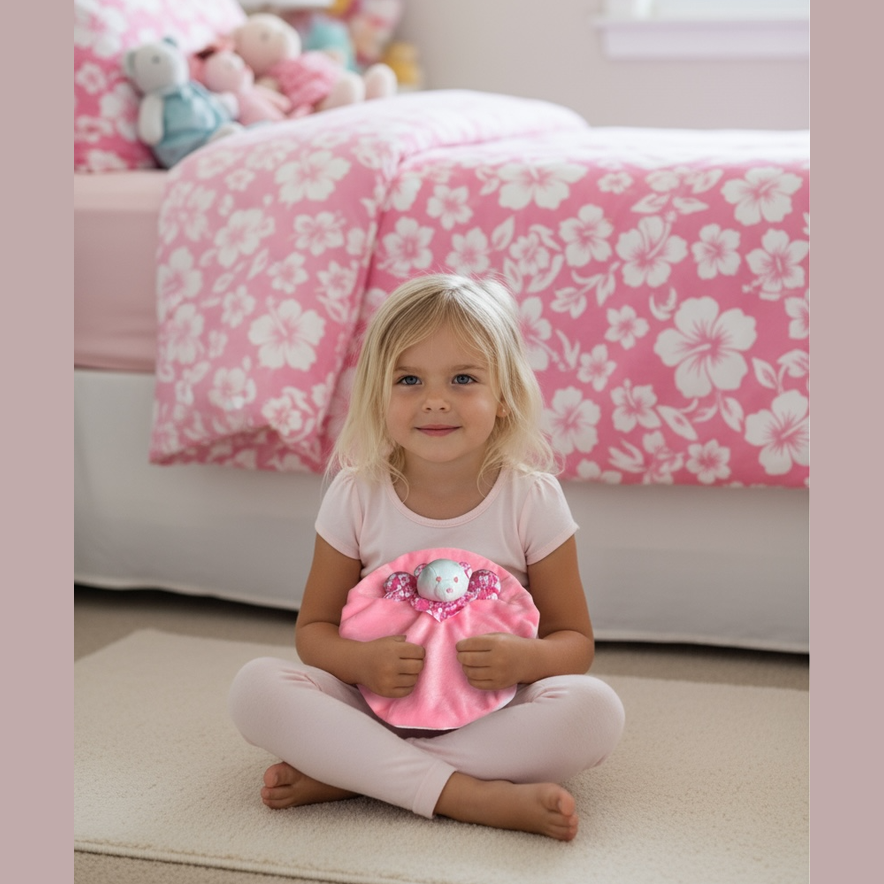 Doudou ours rond tropical