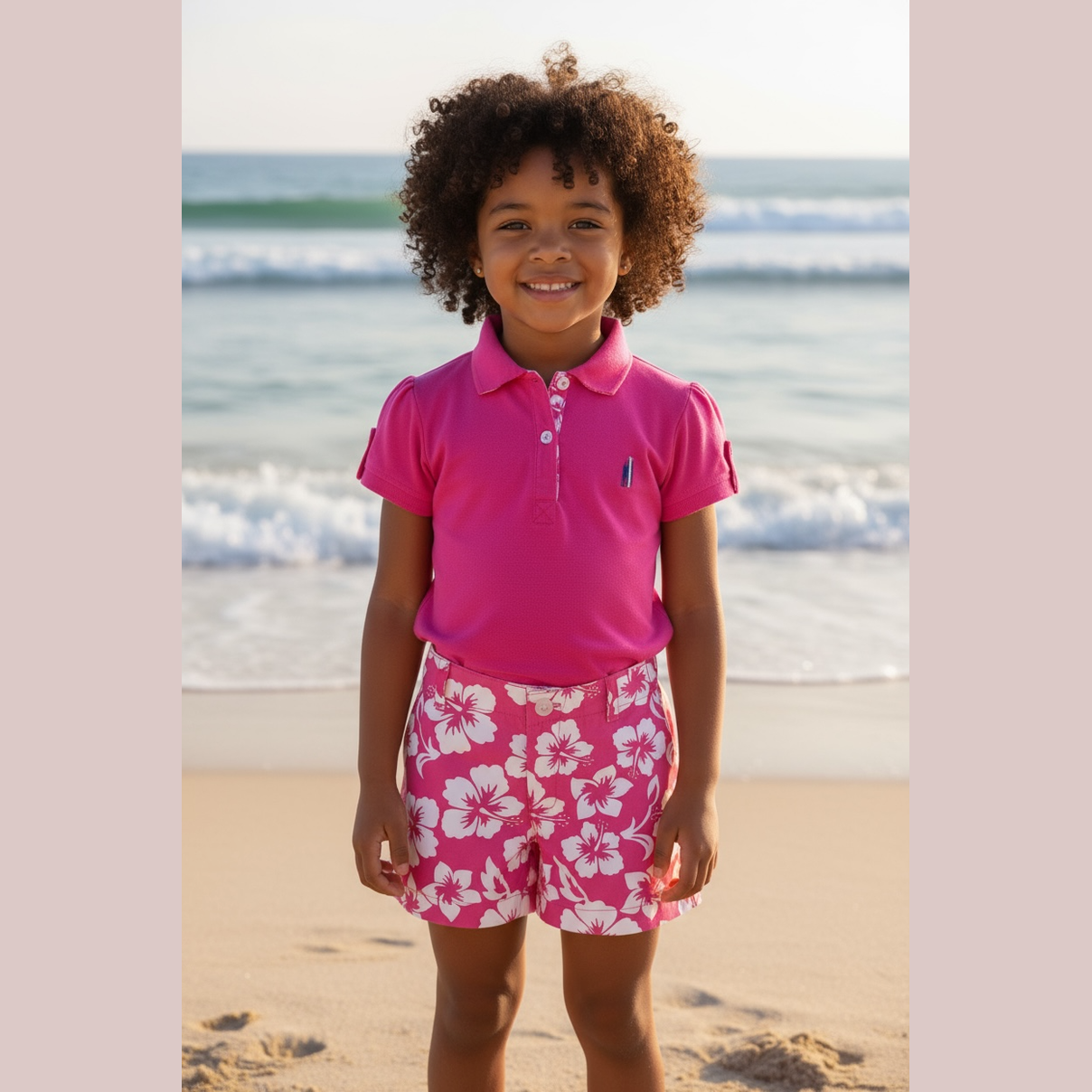 Girls' Hibiscus Print Shorts