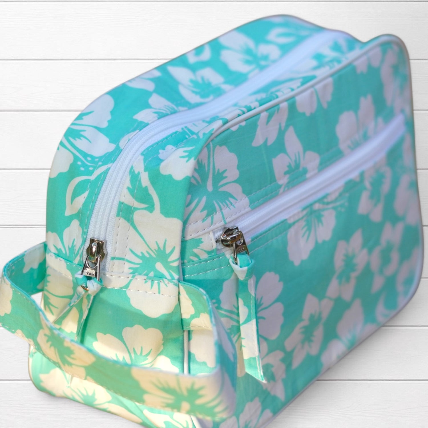 Trousse tissu imprimé hibiscus