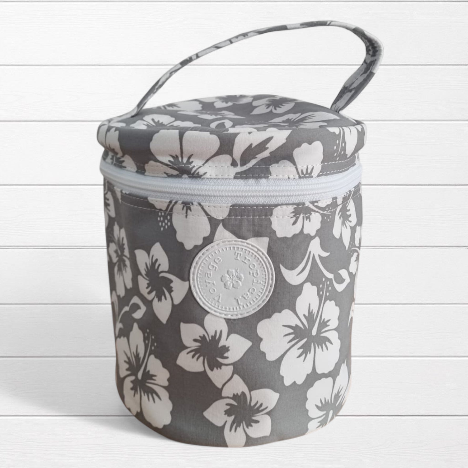 Photo du produit : Trousse ronde tube hibiscus 100% coton