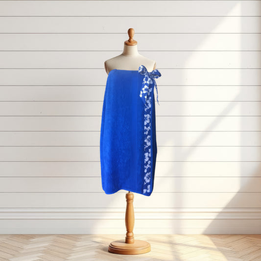 Serviette éponge à nouer imprimée hibiscus