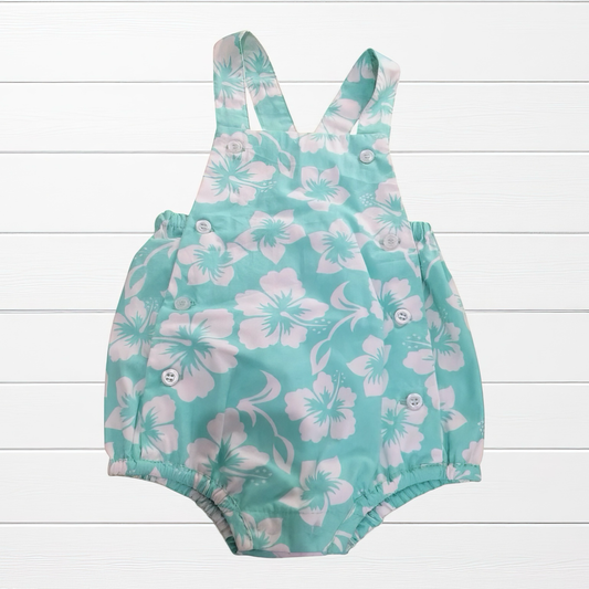 Salopette bébé tropicale hibiscus – 3/6 mois