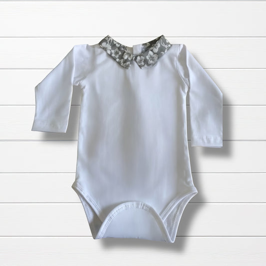 Body bébé garçon col chemise hibiscus
