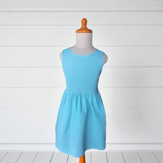 Robe fille dos nœud hibiscus – 3 à 8 ans