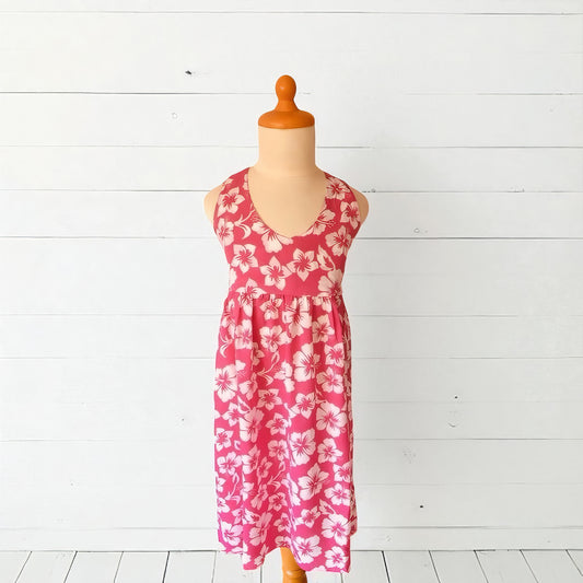 Robe fille dos nu hibiscus – 3 à 8 ans