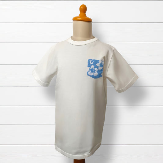 T-shirt enfant poche hibiscus