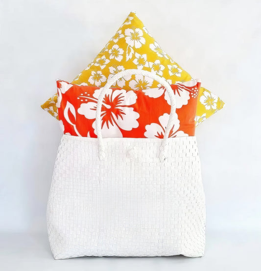 Housse de coussin 40x40 cm – Imprimé hibiscus – 100% coton – Divers coloris