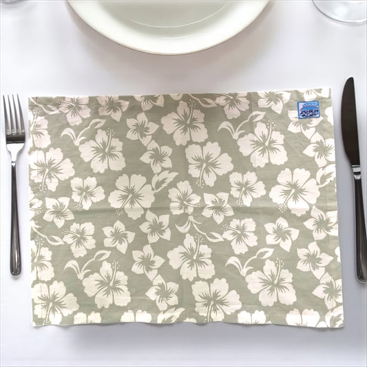 Set de table - 100% coton – Motif tropical hibiscus – Divers coloris
