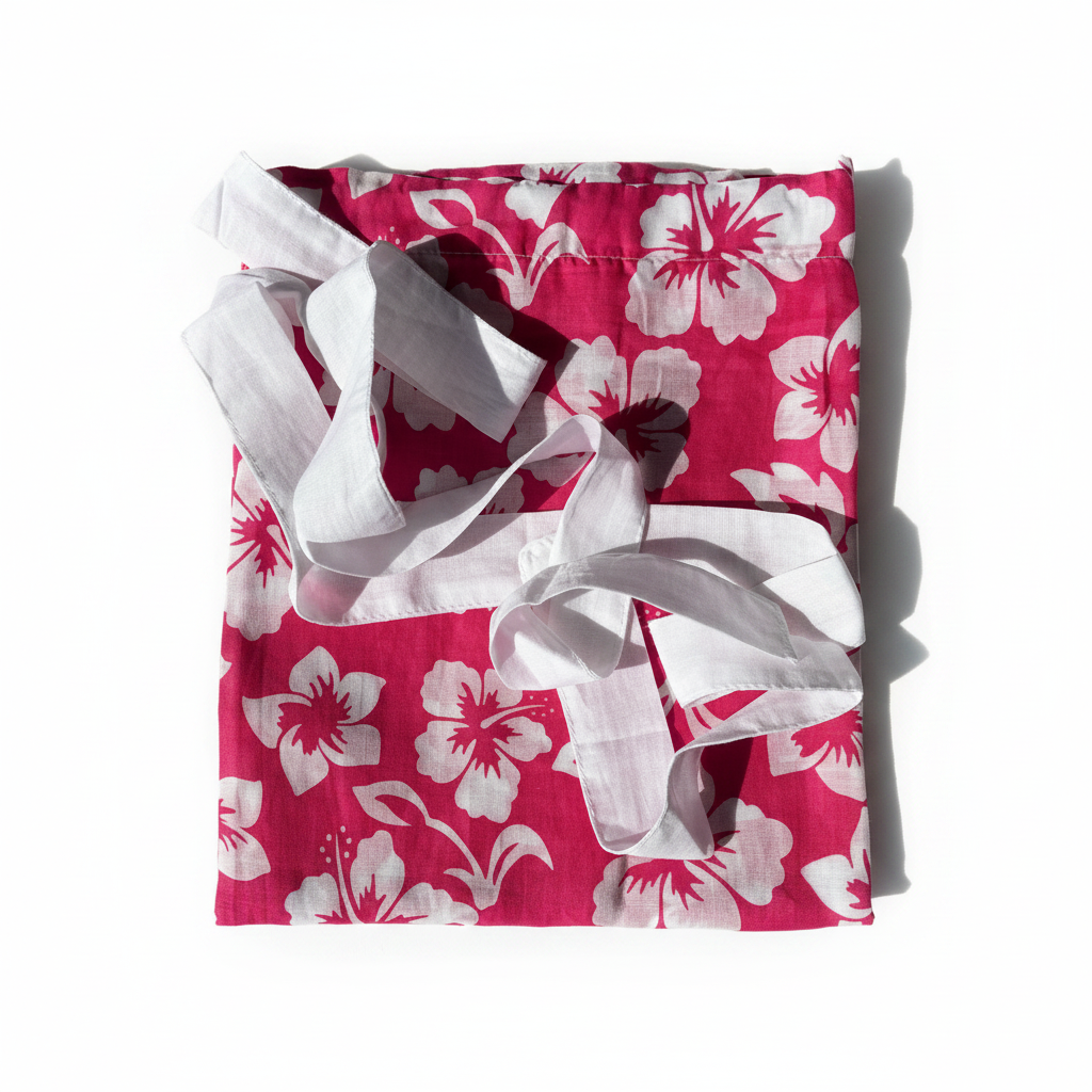 Paréo fuchsia foncé plié fond blanc