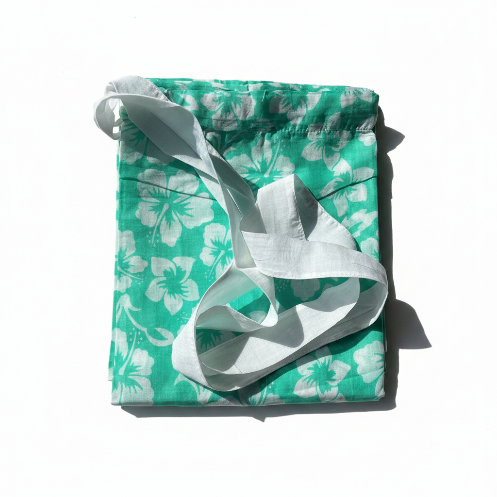 Paréo menthol plié fond blanc