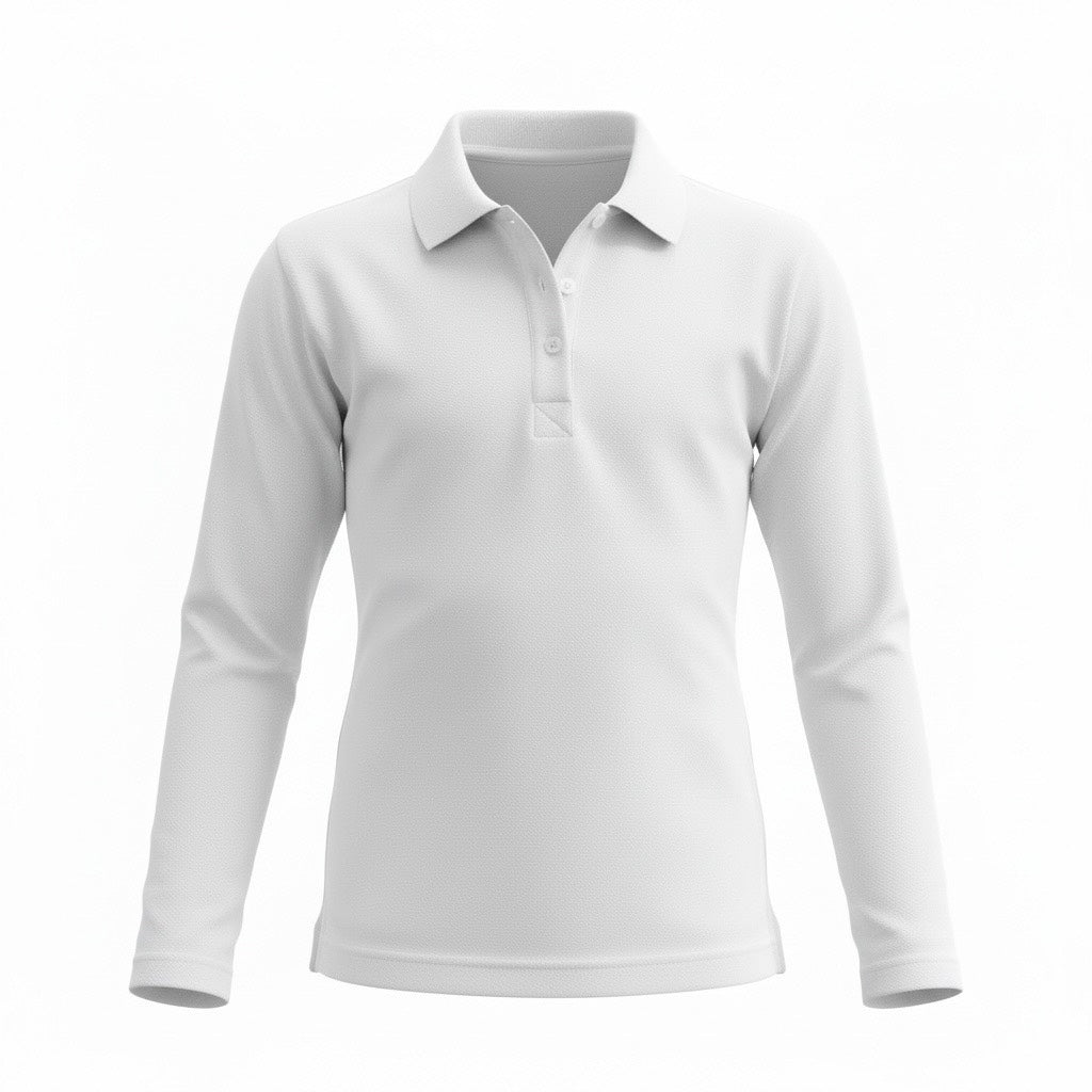 Girl's Customizable Tropical Polo Shirt — Long Sleeve