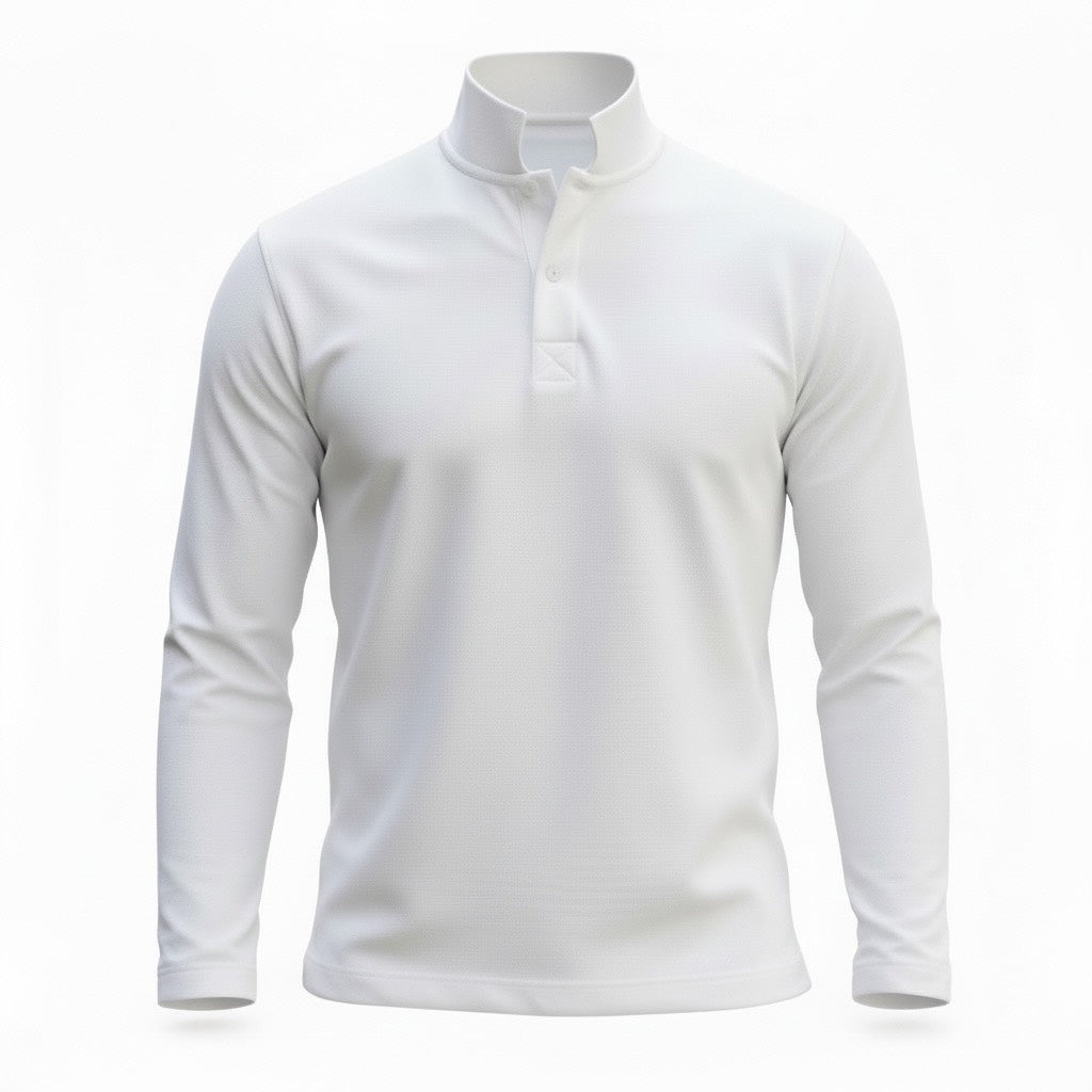 Men's Customizable Tropical Polo Shirt — Long Sleeve